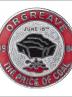 Greetings card of the enamel badge about the picket at Orgreave Coking Plant on 18th June 1984.