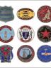 Greetings card of a collection of enamel badges from the Durham area.