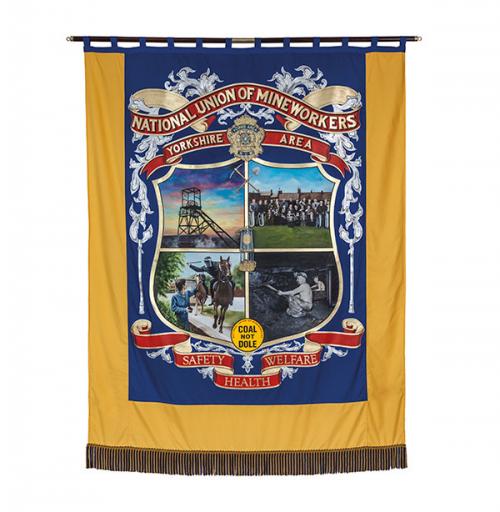 The front of the banner of Yorkshire Area of the NUM