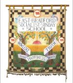 Postcard of the front of the banner of the East Bradford Socialist Sunday School.